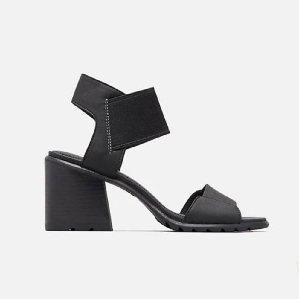 Sorel Vintage Black Leather Nadia Sandals Women's Size 9